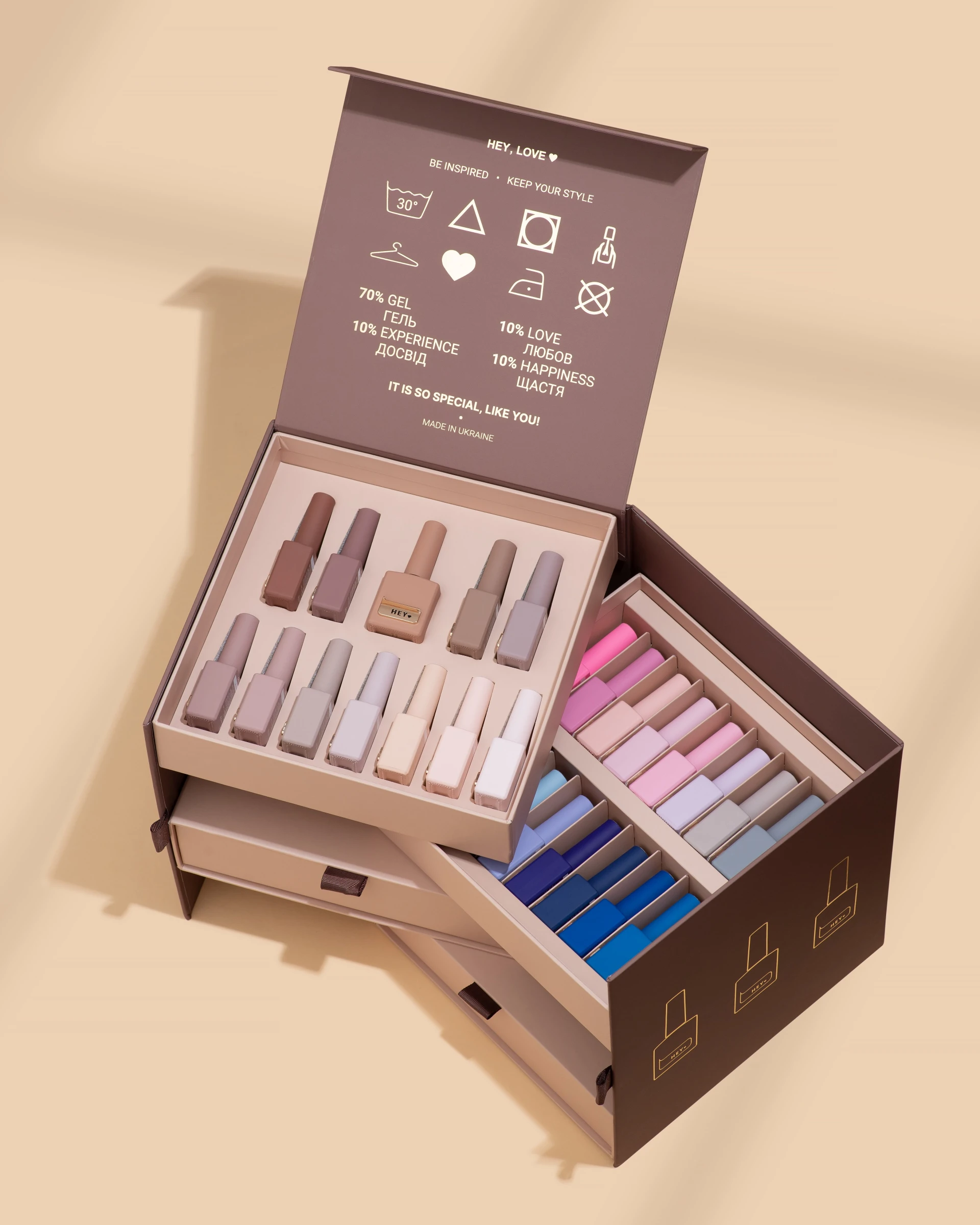 HEYLOVE. Gel Polish, BOX 66 pcs, 15 ml
